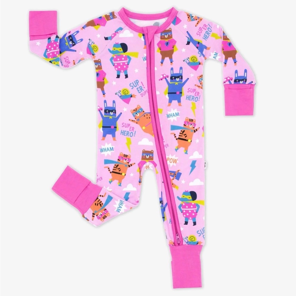 Little Sleepies Zippy Superhero Print One-Piece Pajamas